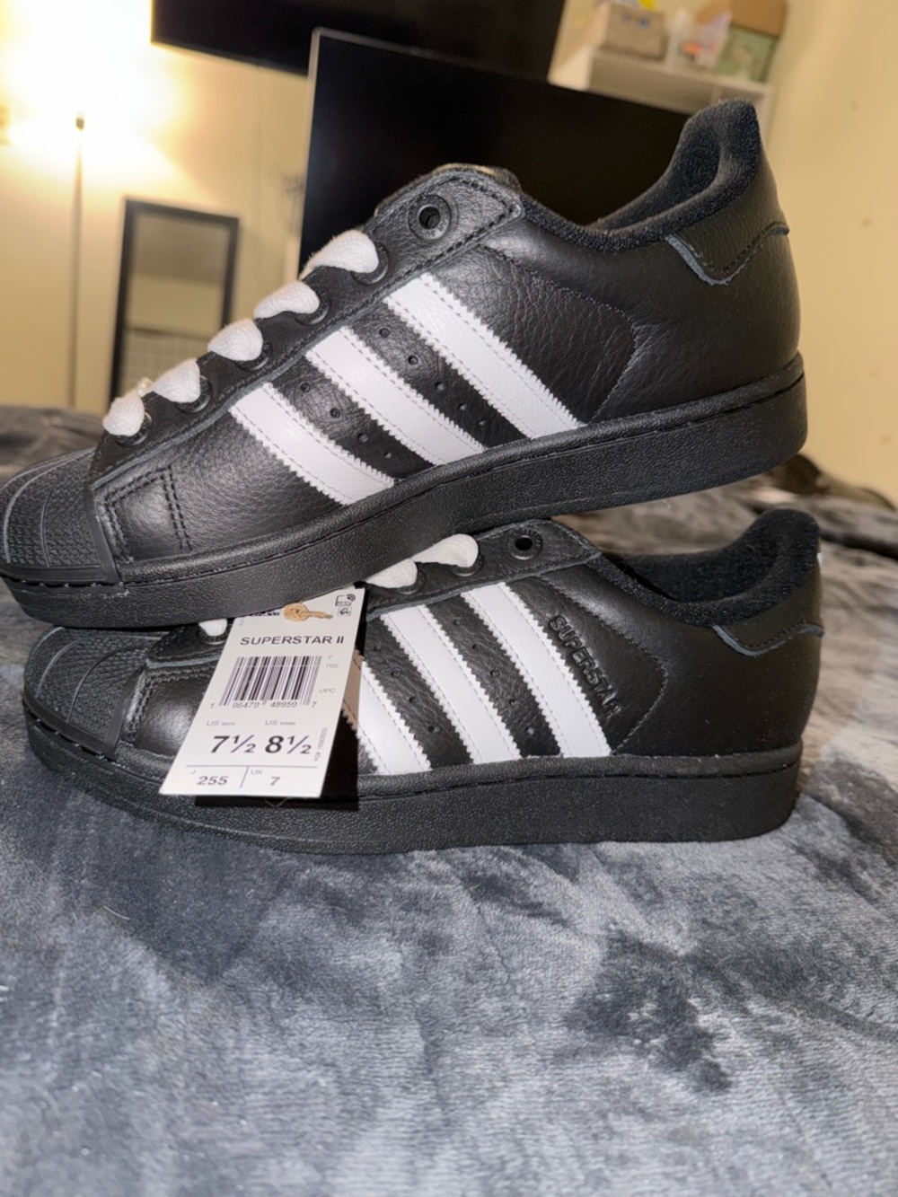 adidas Black and White Superstar II Low-Top Sneakers